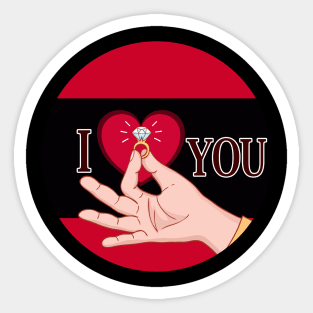 i love you marry style Sticker